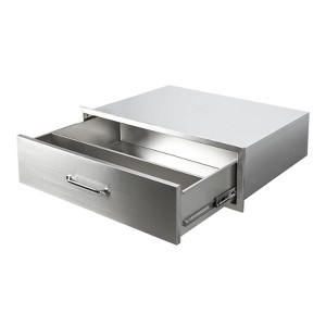Outdoor Kitchen Drawers, Stainless Steel Single Drawer BBQ Drawer, Flush Mount Built-in Drawers - 1 of 4