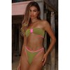 'Olive & Hot Pink' Scrunch Bandeau Bikini Top Olive & Hot Pink Extra Small - 4 of 4