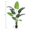 Artificial Bird of Paradise Plant Fake Palm Tree, 8 Trunks Faux Leaves for Indoor Outdoor Decor, Housewarming Gift - 4 of 4