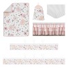 Sweet Jojo Designs Crib Bedding + BreathableBaby Breathable Mesh Liner Girl Watercolor Floral Pink Grey and White - 6pcs - 2 of 4
