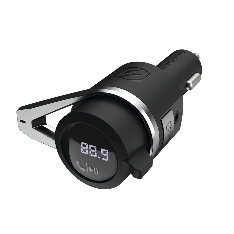Scosche Bluetooth Power Delivery FM Transmitter 12W USB-A and 18W USB-C - Black, 1 of 10