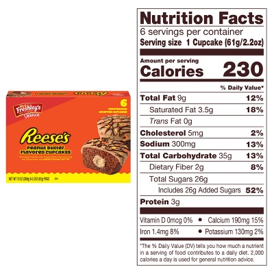 Mrs. Freshley's Deluxe Reese's Peanut Butter Flavored Cupcakes - 6ct