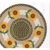 Earth Rugs Good Sunflower Round Patch Tread – 27"x27" Braided Jute Rug with Hand-Stenciled Rustic Floral Center Design - 2 of 3