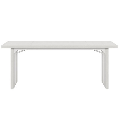 Resenkos Rectangular Dining Table, 71" Farmhouse Breakfast Table for 6 to 8 People,White