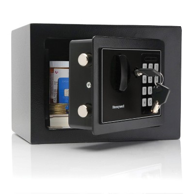 Compact Black Steel Digital Security Safe with Key