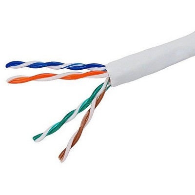 Monoprice Cat5e Ethernet Bulk Cable - 1000 Feet - White | Network Internet Cord - Solid, 350Mhz, CMR, Riser Rated, Pure Bare Copper Wire, 24AWG, No