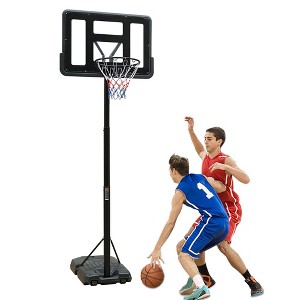 Portable Basketball Hoop Height Adjustable basketball hoop stand 6.6ft - 10ft with 44 Inch Backboard and Wheels for Adults Teens Outdoor Indoor - 1 of 4