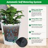 16 Inch Tall Outdoor Planters Set of 2, Self Watering Pots for Indoor Plants w/Water Level Monitor & Drainage Hole&Wheels, Large Planter Pots, White - 4 of 4