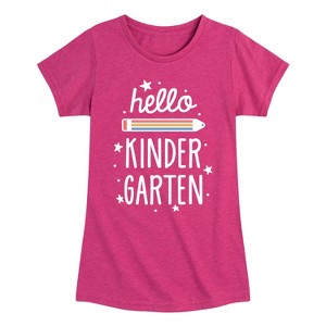 Girls' - Instant Message - Hello Kindergarten Fitted Short Sleeve Graphic T-Shirt - 1 of 4