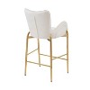 MAYEERTY 28.75inch Counter Height Bar Stools Set of 2 Velvet Golden Legs Footrests White Kitchen Island - 3 of 4