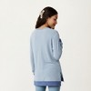 Anna-Kaci Women's Long Sleeve V-Neck Top with Contrast Crochet Trim and Relaxed Hem - 2 of 4