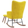 vidaXL Rocking Chair with a Stool Mustard Yellow Velvet - 4 of 4