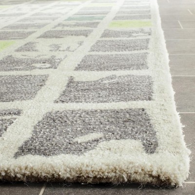 Handmade Gray Wool Rectangular Tufted Area Rug