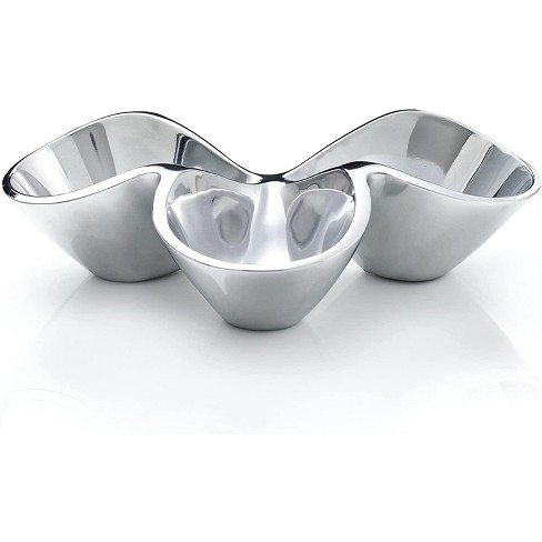 Nambe Bella Alloy Triple Condiment Server - Silver