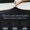 King Size Pillowcases Set of 2, 100 Cotton, 20x40 inches, Black with Zipper - 3 of 4