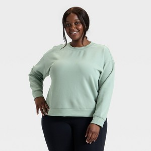 Women's Airy Sleek Ribbed Crewneck Sweatshirt - All In Motion™ - 1 of 3
