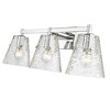 Analia 3-Light Vanity Bath Light - Elegant Steel Frame with Clear Textured Glass Shades - 3 of 4