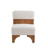 Modern Boucle Armless Lounge Chair, Rolled Backrest Accent Chair with Solid Wood Frame for Living Room or Bedroom – Cuddlewood - 3 of 4