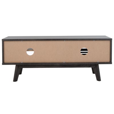 Aurelio Distressed Black Two-Level Retro TV Stand