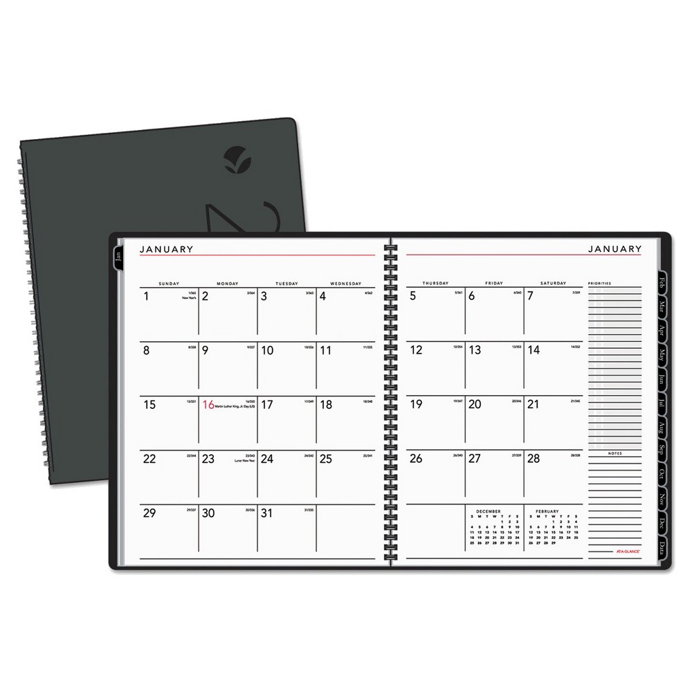 UPC 038576256262 product image for AT-A-GLANCE Contemporary Monthly Planner 6 7/8 x 8 3/4 Black Cover 2018 | upcitemdb.com