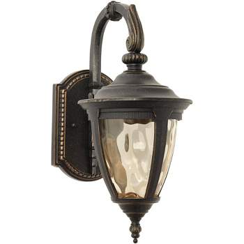 John Timberland Rustic Industrial Outdoor Wall Light Fixture Bronze Metal 13 1/2" Glass Wet Rated for Exterior House Patio Home