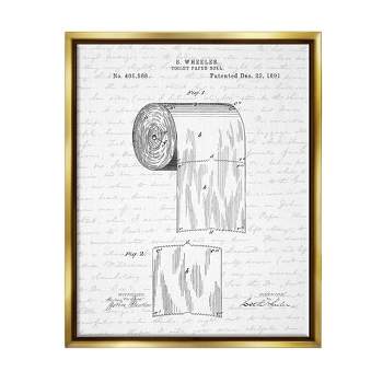 Stupell Industries Toilet Paper Roll Patent Black And White Bathroom Design