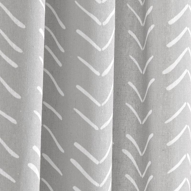 Hygge Modern Arrow Linen Look Window Curtain Panels Light Gray 40X84 Set, 3 of 7