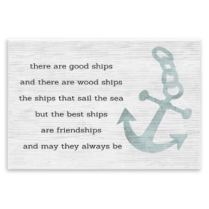 Stupell Industries Inspirational Friendship Quote Boat Ship Anchor Silhouette, 15" x 10" - 1 of 4