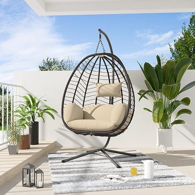 SweDrea Egg Swing Chair Outdoor Indoor Wicker Rattan Hanging Chair