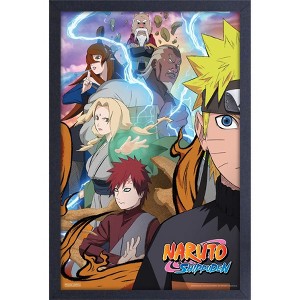 Pyramid America Naruto - Group with Lightning 11x17 Wall Framed - 1 of 1