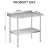 60x24 Inch Stainless Steel Work Table w/ Backsplash & Adjustable Shelf for Commercial Kitchen | Heavy Duty - 2 of 4