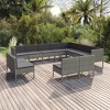 vidaXL Garden Lounge Set Patio Sectional Sofa Couch Outdoor Poly Rattan Grey - 2 of 4