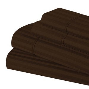 400 Thread Count Cotton Stripe Deep Pocket Luxury 4 Piece Bed Sheet Set by Blue Nile Mills - 1 of 1