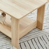 FONTOI Dining Table, Minimalist Rectangular Dining Table with Open Shelf, Grain Double-Layered Center Table for Home Office, Brown, 19.6"*16.5"*35.4" - 4 of 4
