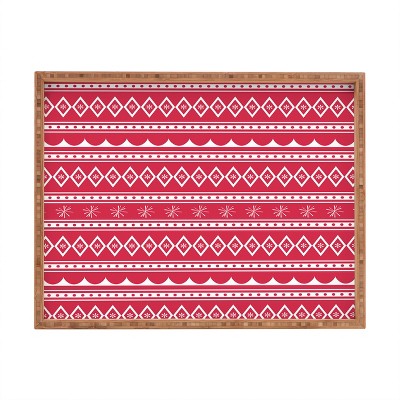 CraftBelly Retro Holiday Red Rectangular Tray -Deny Designs