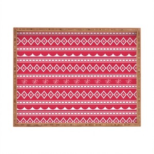 CraftBelly Retro Holiday Red Rectangular Tray -Deny Designs - 1 of 2