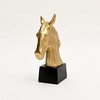 Graceful Gold Polished Aluminum Horse Sculpture on Black Base – 10x6x10.75"  Table Décor Animal Figurine - 3 of 4