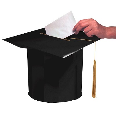 Black Graduation Cap Party Card Box