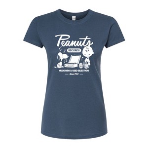 Women's - Peanuts - Charlie Brown Records Fitted Graphic T-Shirt - 1 of 4