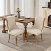 Okak Mid-Century Style Snow Velvet Dining Chairs with Curved Wood Trim & Sculpted Legs,Upholstered Seating Dining Chair Set of 2 - 3 of 4