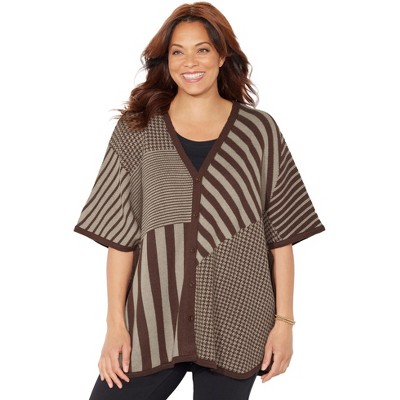 Catherines Women's Plus Size V-Neck Pullover Duster