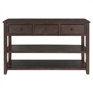 COWLOWN Console Table with 3 Drawers & 2 Shelves, Solid Frame for Living Room & Entryway - 1 of 4