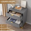 Dresser for Bedroom, 4 Drawer Dresser with Metal Legs, Wood Dressers Chest Organizer with Wide Storage, Modern Chest of Drawers - 4 of 4