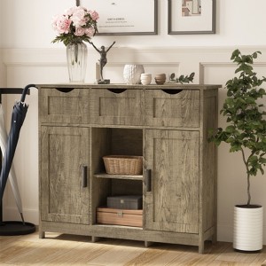 BEAFUP Storage Cabinets,Wooden Floor Cabinet,with Drawers and Shelves Storage Cabinets,Accent Cabinet for Living Room,Bedroom,Bathroom - 1 of 4