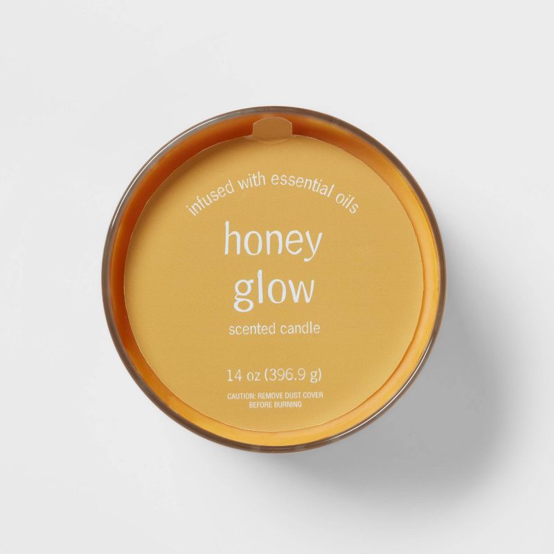 3-Wick 14oz Honey Glow Candle Yellow - Room Essentials&#8482;, 4 of 7