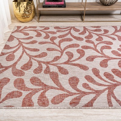 Classic Vine All-Over Red/Beige 8' x 10' Synthetic Area Rug