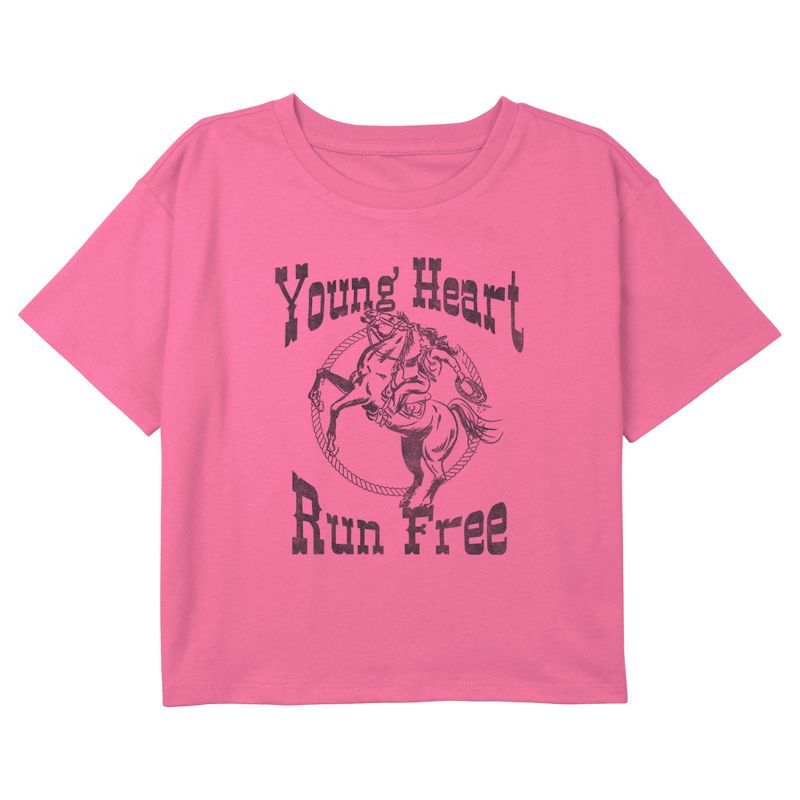 Girl's Lost Gods Young Heart Run Free Cowgirl T-Shirt, 1 of 4
