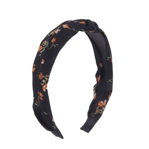 Unique Bargains Grace Floral Pattern Wide Cross Knot Headbands1 Pc - 1 of 4