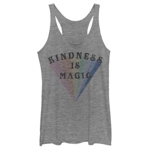 Women's CHIN UP Kindness is Magic Rainbow Racerback Tank Top - 1 of 3