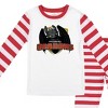 How To Train Your Dragon Toothless Long Sleeve Shirt & Red & White Striped Sleep Pajama Pants Set - 2 of 2
